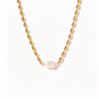 Waterproof Stainless Steel Chunky Charm Necklace | Gold Cross & Heart Layered Chain