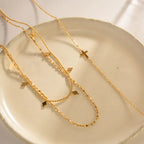 Minimalist Double-Layer Necklace | Waterproof 18K Gold