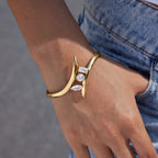 Waterproof Trio CZ Cuff Bracelet