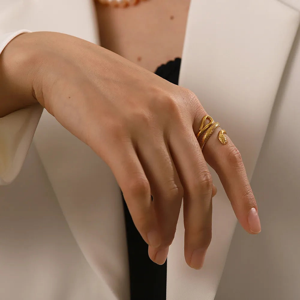 Waterproof Coiled Snake Open Ring