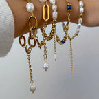 Waterproof Stacking Beaded Pearl Bracelet