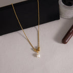 Waterproof Gold Coil Baroque Pearl Necklace
