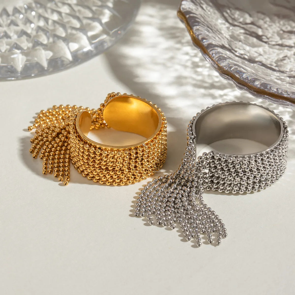 Waterproof Tassel Ball Chain Open Ring