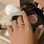 Pear-Cut Zirconia Cluster Open Ring – Waterproof 18K Gold