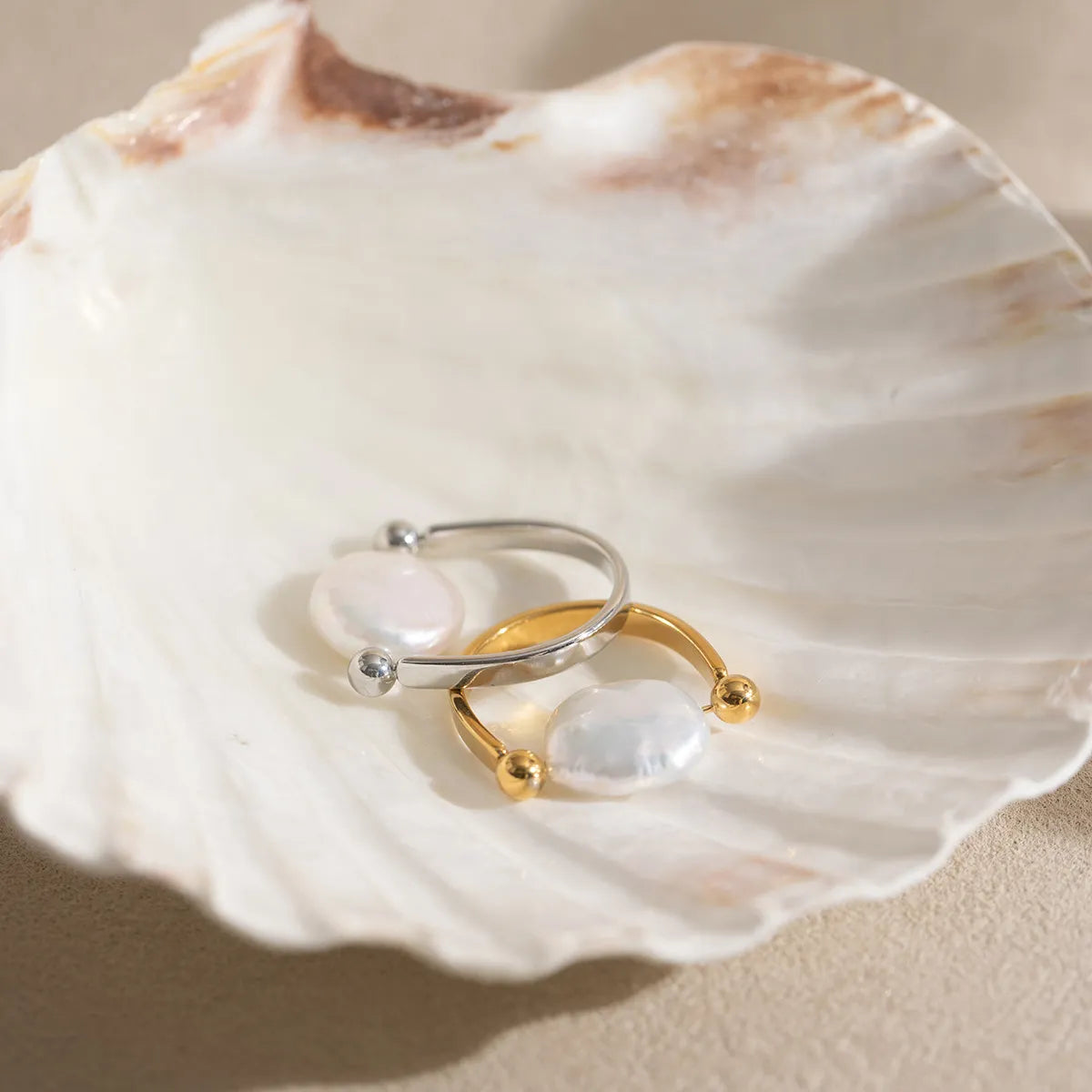 Baroque Pearl Statement Ring – Waterproof Stainless Steel