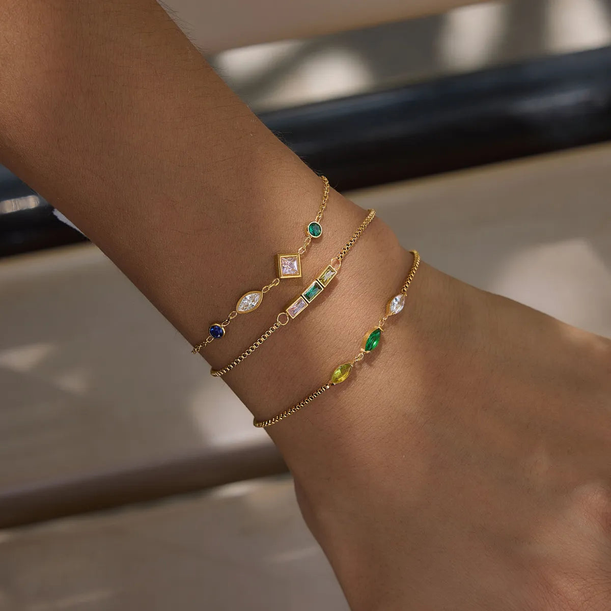 Colorful Crystal Bracelet – Waterproof Stainless Steel