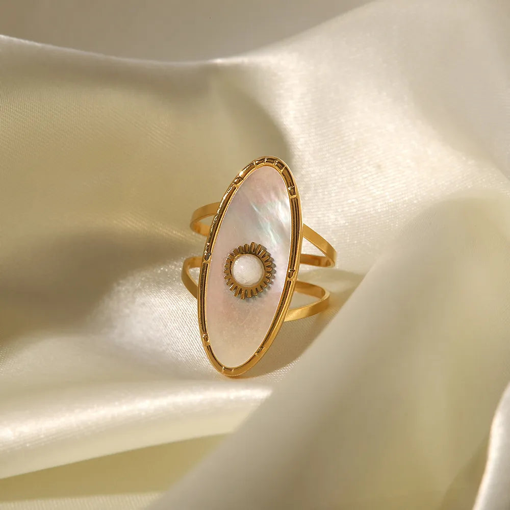 Waterproof Mother of Pearl Ring