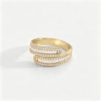 Waterproof Pave CZ Eternity Ring | Gold Oval-Cut Adjustable Band