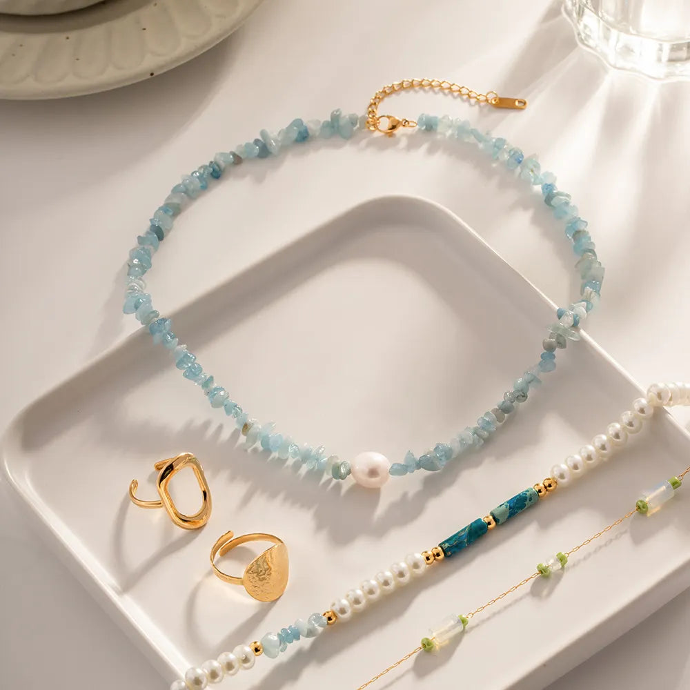 Waterproof Crushed Stone Necklace