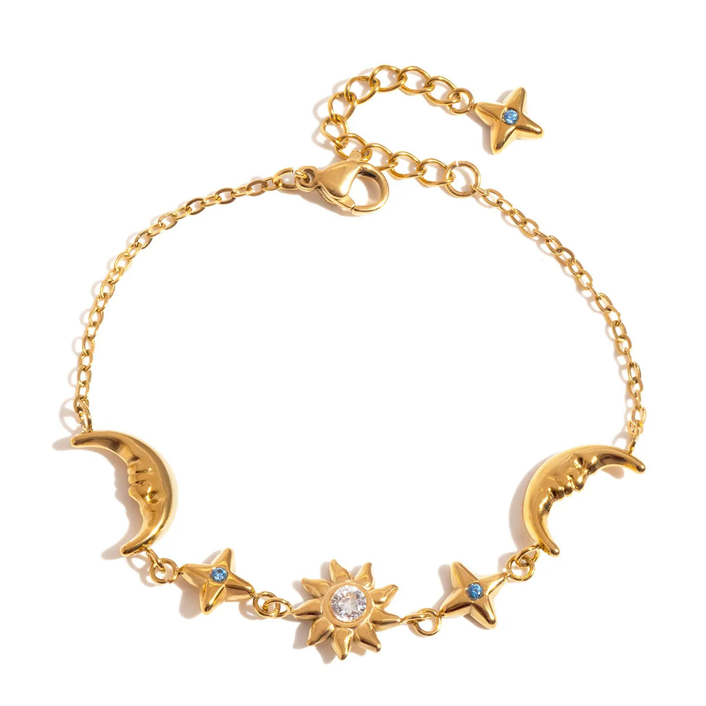 Star Moon Adjustable Bracelet – Waterproof Stainless Steel