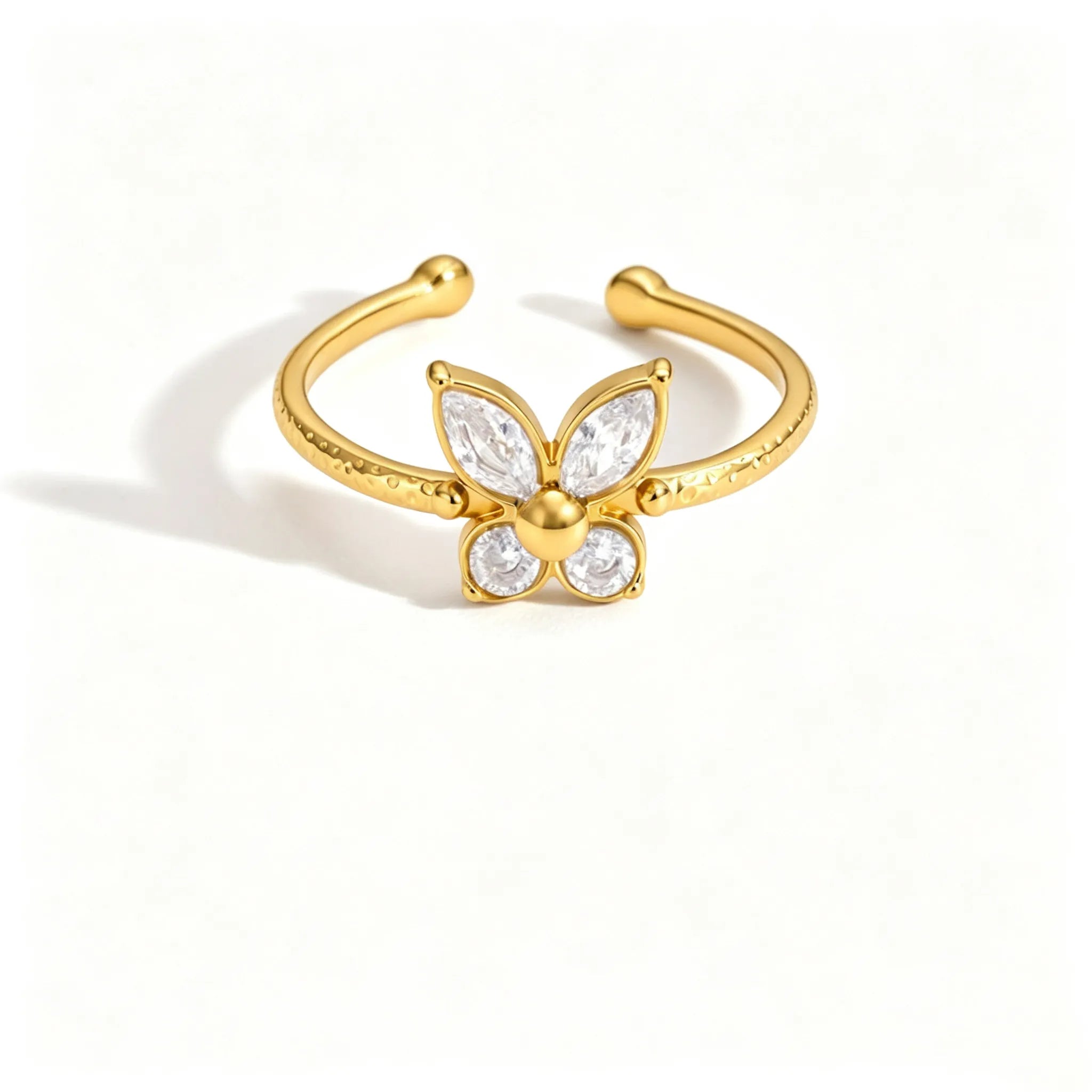 Vintage CZ Dainty Open Ring Collection – Waterproof 18K Gold | 7 Styles