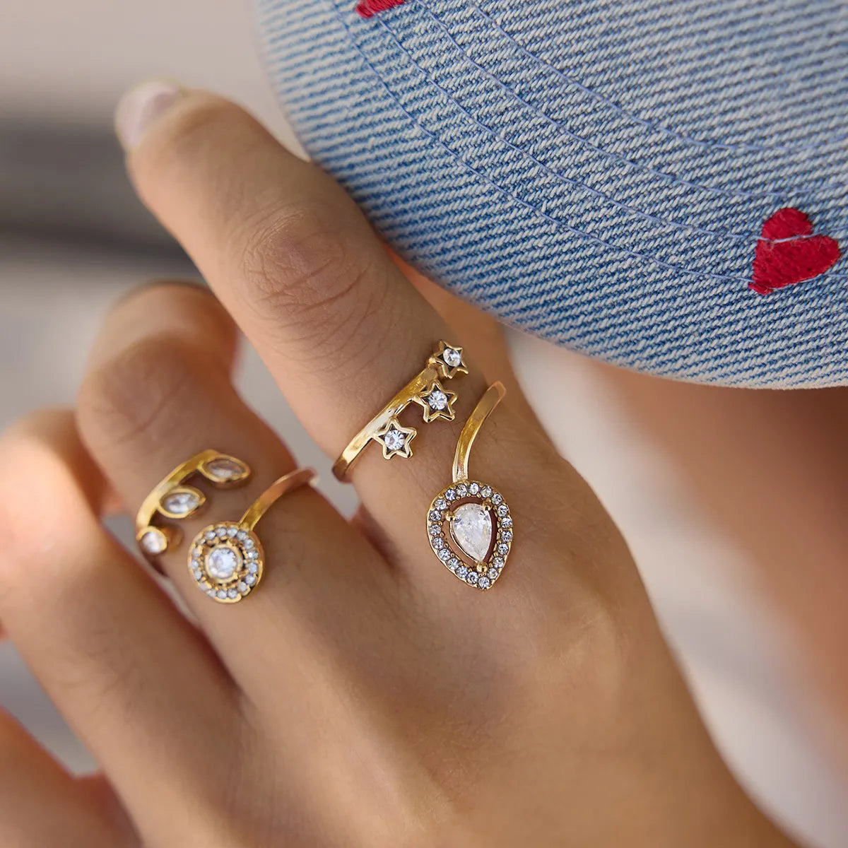 Celestial Leaf Wrap Ring – Waterproof Stainless Steel