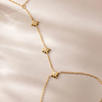 CZ Star Hand Chain Bracelet with Ring – Waterproof 18K Gold