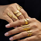 Waterproof Angel Wing Open Ring