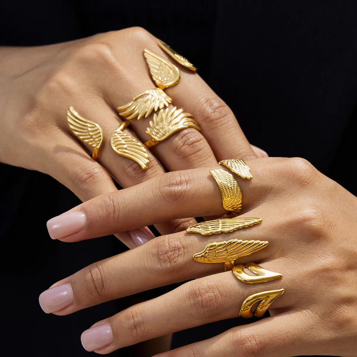 Waterproof Angel Wing Open Ring