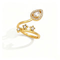 Celestial Leaf Wrap Ring | Waterproof 18K Gold