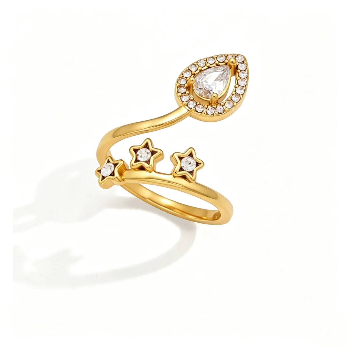 Celestial Leaf Wrap Ring | Waterproof 18K Gold