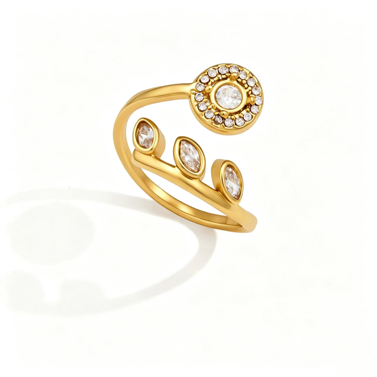 Celestial Leaf Wrap Ring | Waterproof 18K Gold