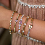 Waterproof CZ Gold Heart & Tennis Bracelet