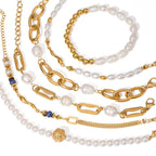 Waterproof Stacking Beaded Pearl Bracelet