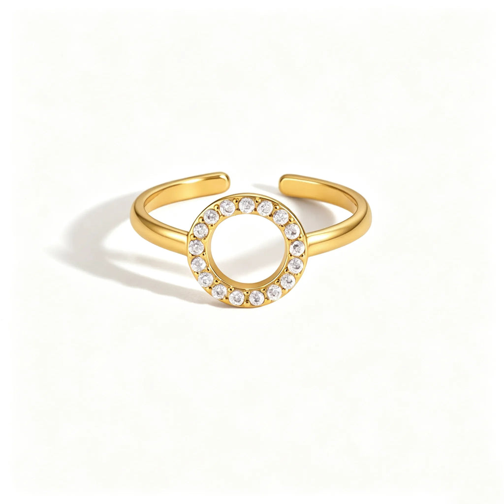 Vintage CZ Dainty Open Ring Collection – Waterproof 18K Gold | 7 Styles