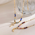 Waterproof Colorful Beaded Charm Necklace Collection