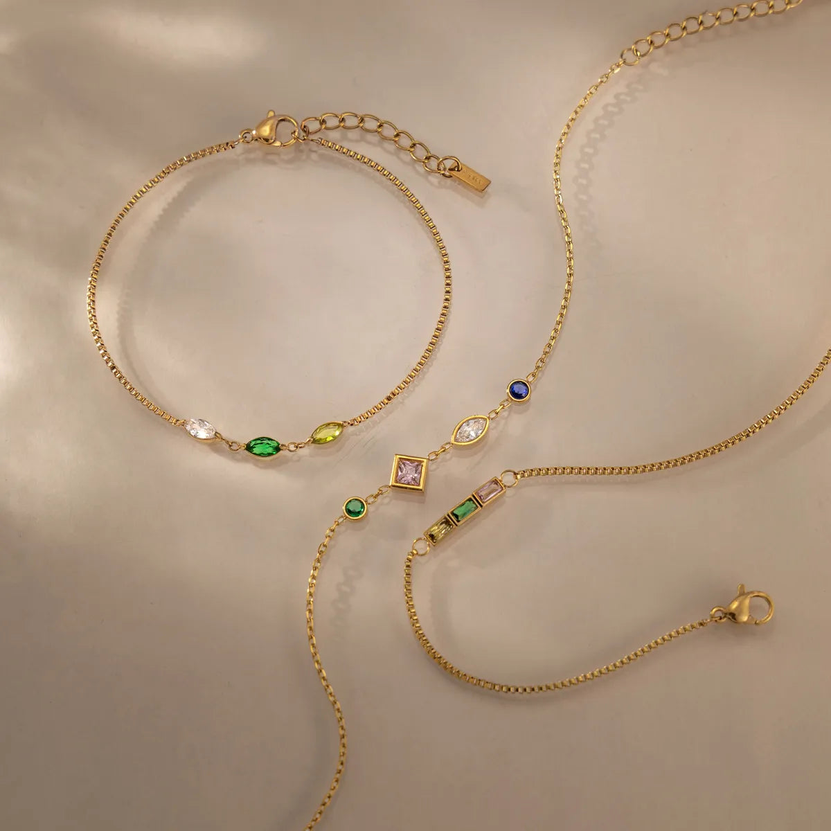Colorful Crystal Bracelet – Waterproof Stainless Steel