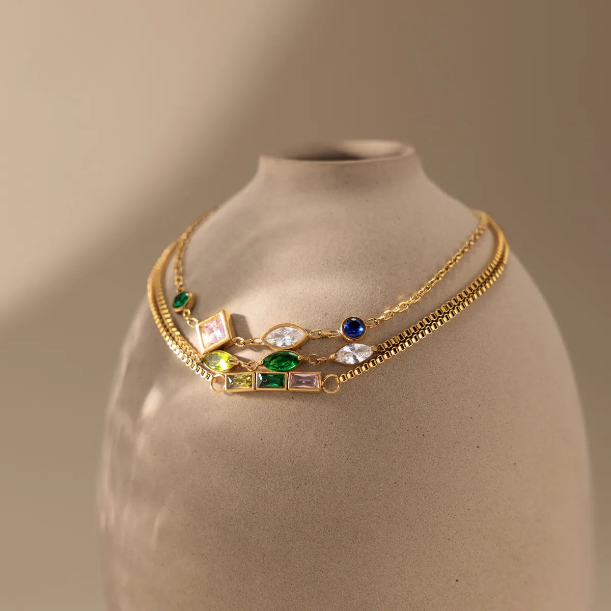 Colorful Crystal Bracelet – Waterproof Stainless Steel