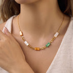 Waterproof Gold Shell Necklace & Bracelet Set