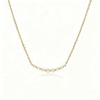 Pave Vertical Bar Necklace & Huggie Set | Waterproof 18K Gold