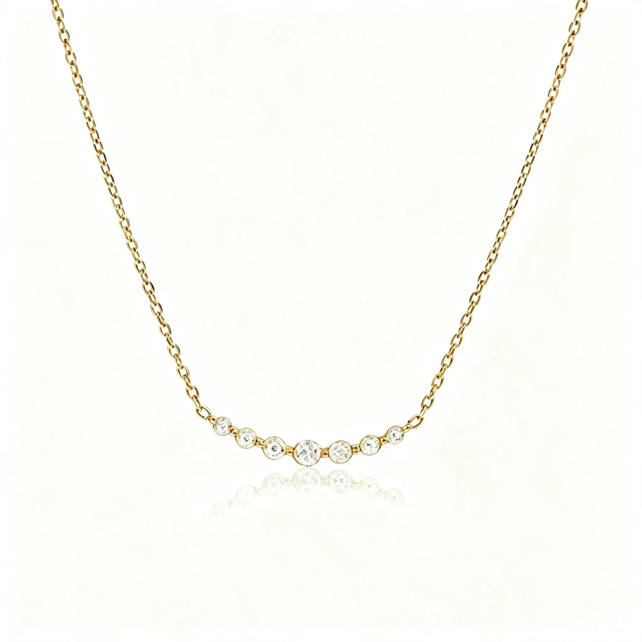 Pave Vertical Bar Necklace & Huggie Set – 18K Gold