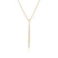 CZ Pave Y-Shaped Lariat Necklace | Waterproof 18K Gold