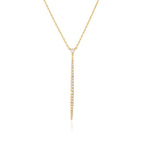 CZ Pave Y-Shaped Lariat Necklace | Waterproof 18K Gold