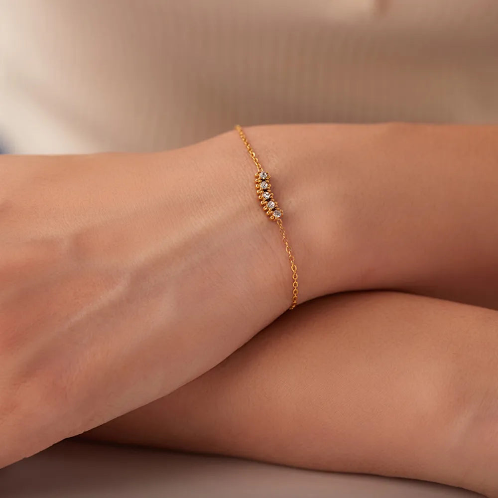 Waterproof Dainty Gold Chain CZ Bracelet