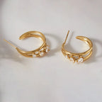 Waterproof Chunky Huggie & Pave Zirconia Hoop Earrings