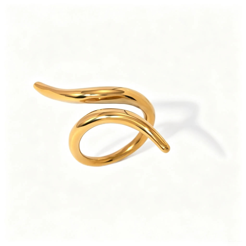 Waterproof Stainless Steel Open Rings | Geometric, Snake & Abstract Designs