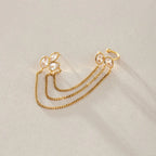 Waterproof Chain Ear Cuff & CZ Studs