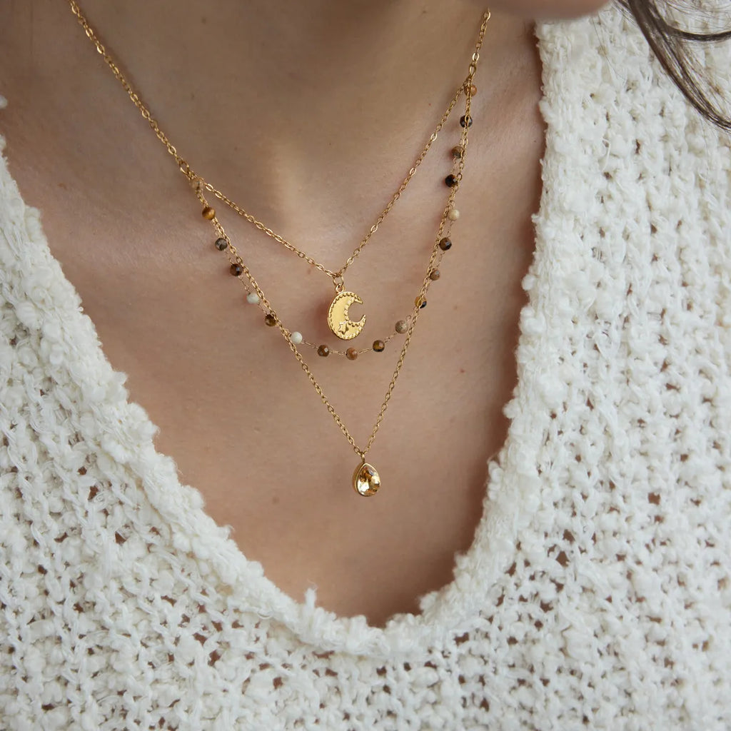 Waterproof Celestial Layered Necklace