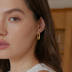 Spiral Sculptural Hoop Earrings – Waterproof 18K Gold