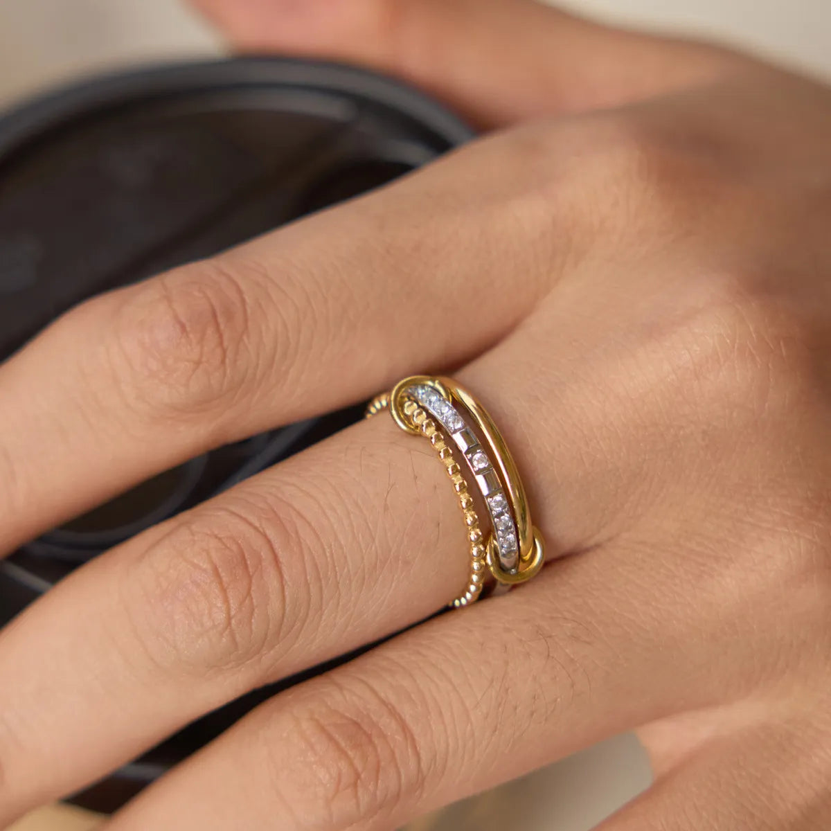 3-in-1 Interlocking Multi-Link Ring – Waterproof Steel