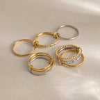 3-in-1 Interlocking Multi-Link Ring | Waterproof 18K Gold