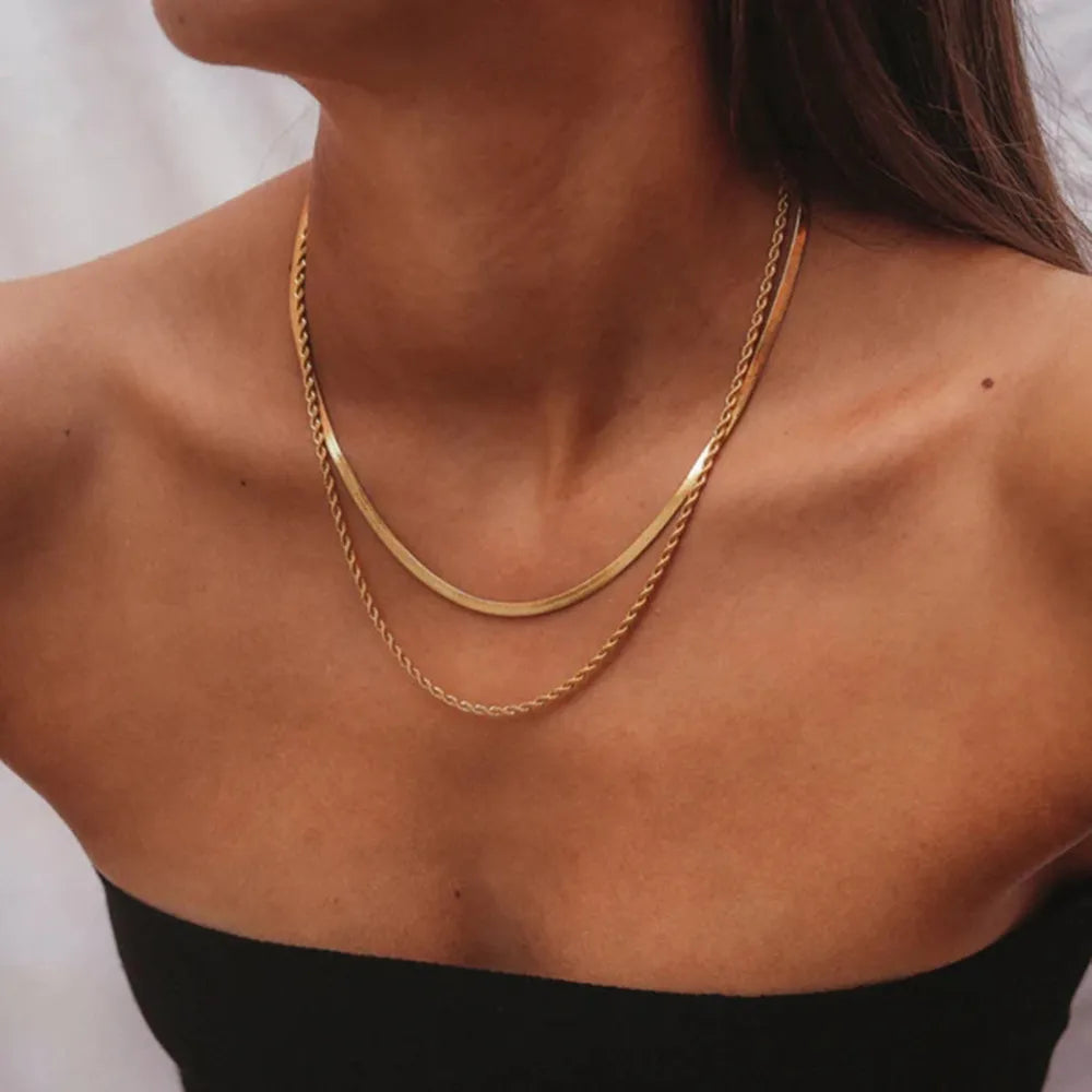 Everyday Layered Chain Necklace – Waterproof Stainless Steel