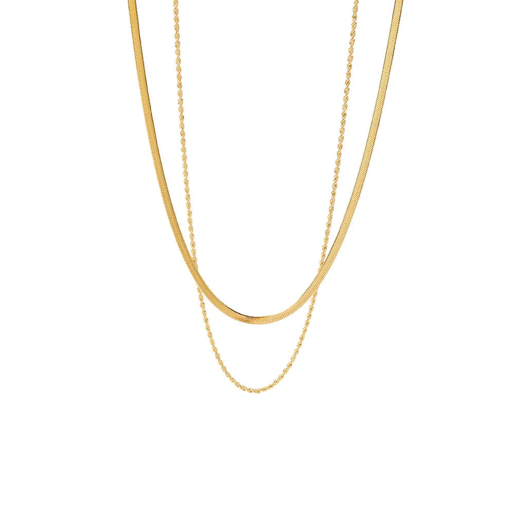 Everyday Layered Chain Necklace – Waterproof Stainless Steel
