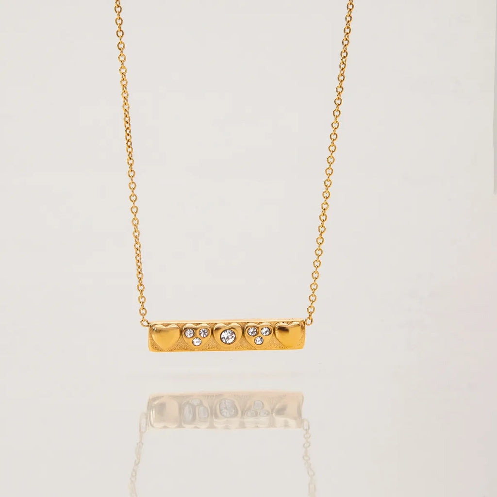 French Vintage Amour Pendant Necklace | Waterproof 18K Gold