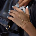 Waterproof Evil Eye Hand Chain Bracelet with Ring