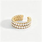 Waterproof Pave CZ Eternity Ring | Gold Oval-Cut Adjustable Band
