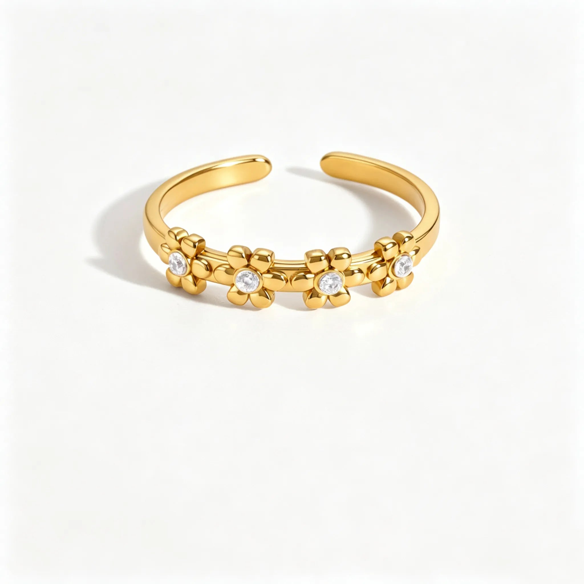 Vintage CZ Dainty Open Ring Collection – Waterproof 18K Gold | 7 Styles