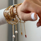 Waterproof Stacking Beaded Pearl Bracelet