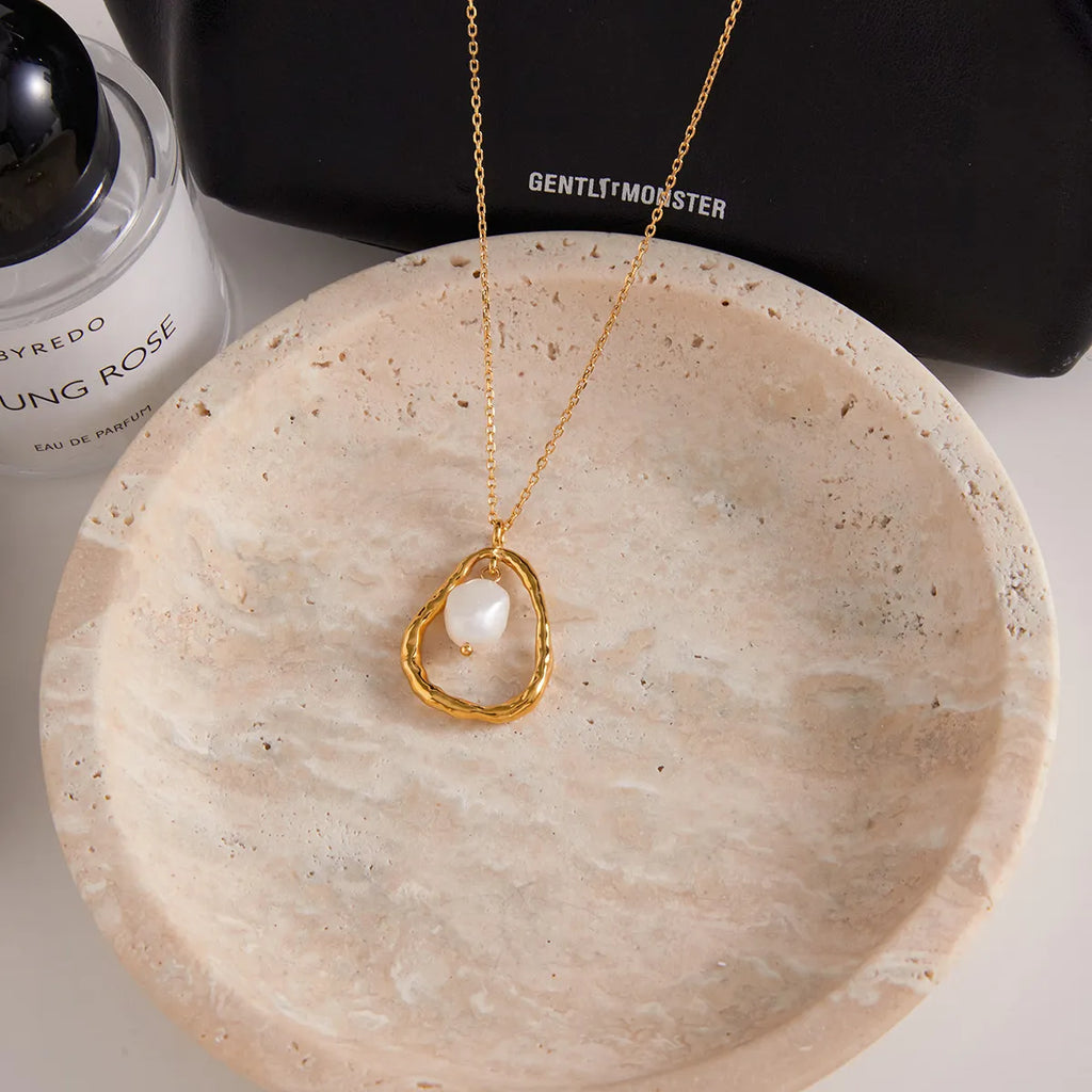 Waterproof Baroque Freshwater Pearl Teardrop Necklace