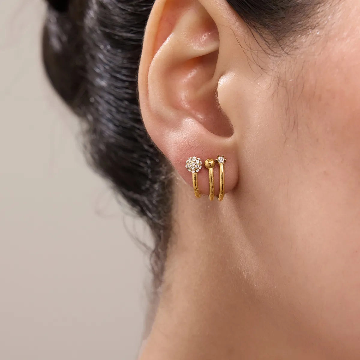 Waterproof Triple Hoop Earrings
